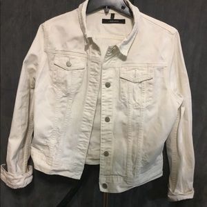 J Brand White distressed jean jacket